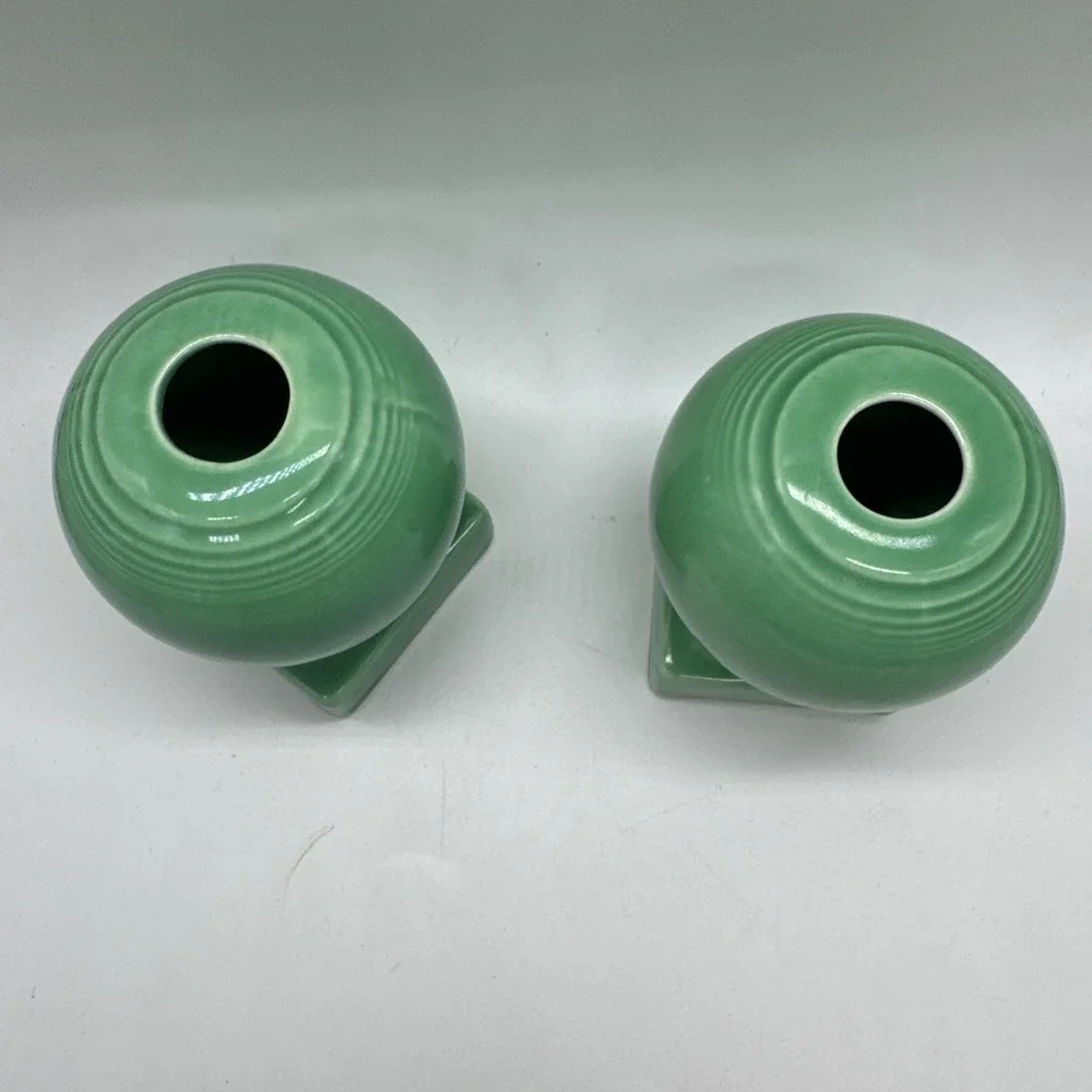 Vintage Fiesta GREEN Bulb Candle Holders